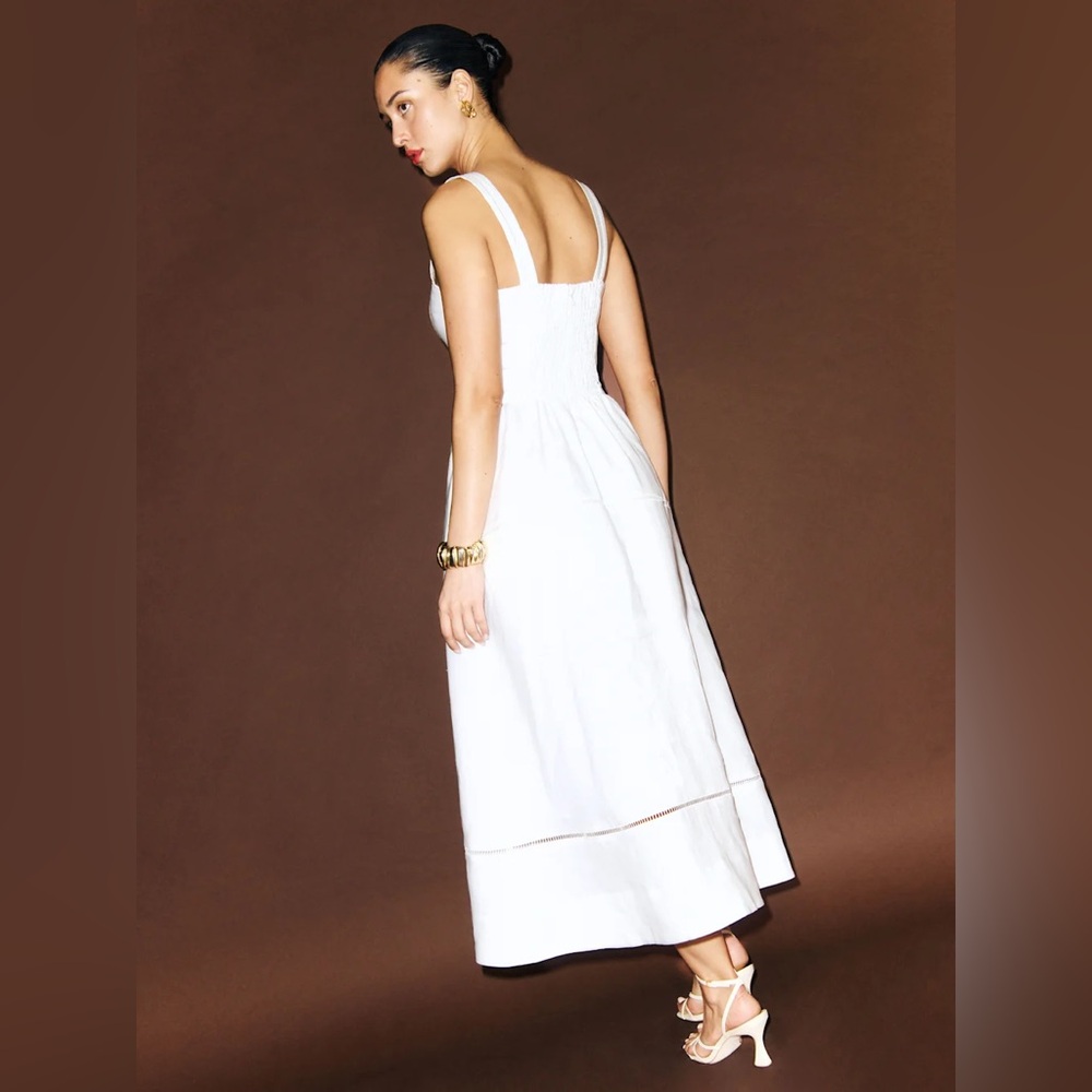 Reformation Everett Linen Dress in White. Brand new without tags,  never worn. - Picture 4 of 16